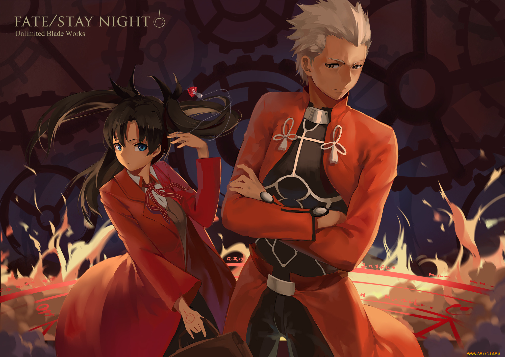 , fate, stay night, , tohsaka, rin, archer, , , , , gensou, kuro, usagi, , stay, night